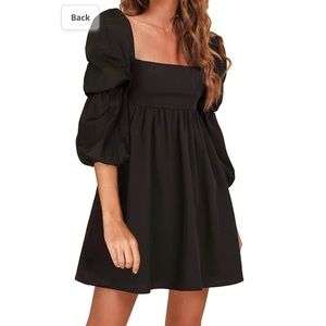 Black boho mini dress